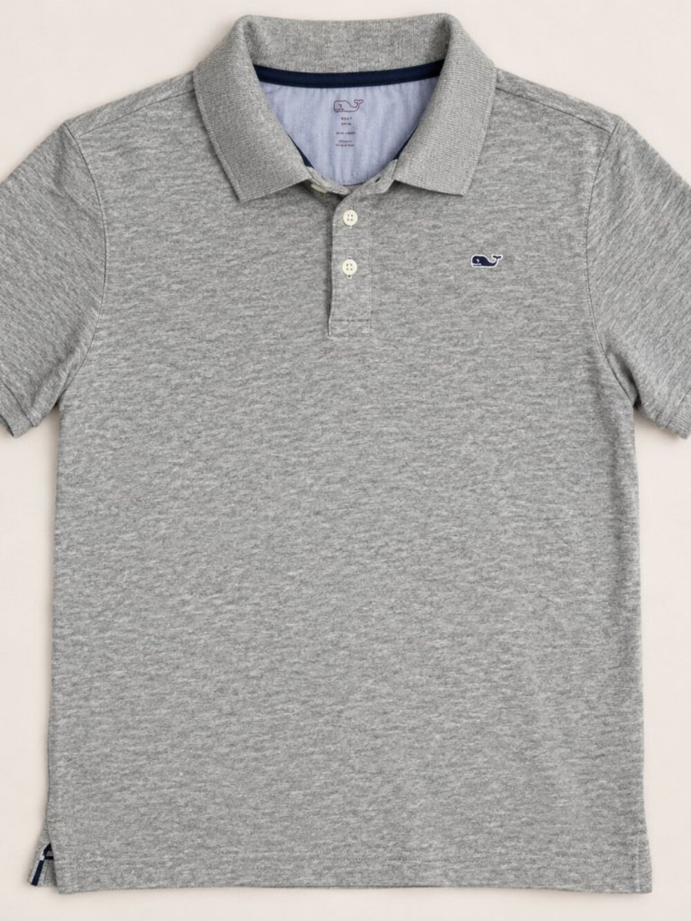 Vineyard Vines x Target Boys XL 16 Gray Pique Polo Whale Logo Cotton